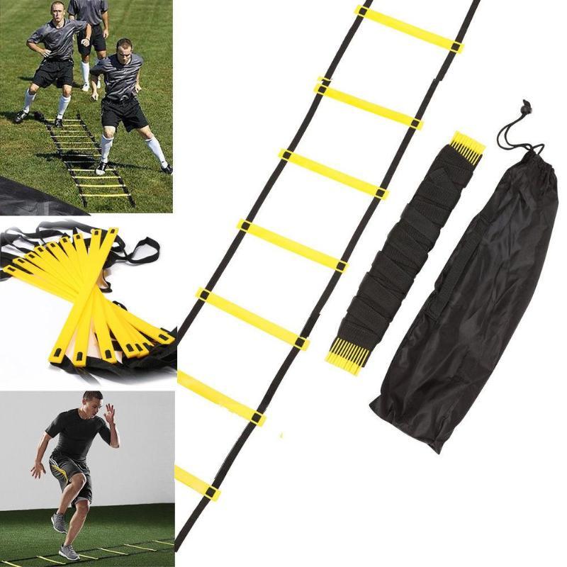 Изображение товара: 9 видов стилей нейлоновые ремни, подвижная лестница для футбола, скоростная тренировочная лестница для футбола, быстрое тренировочное спортивное оборудование для фитнеса