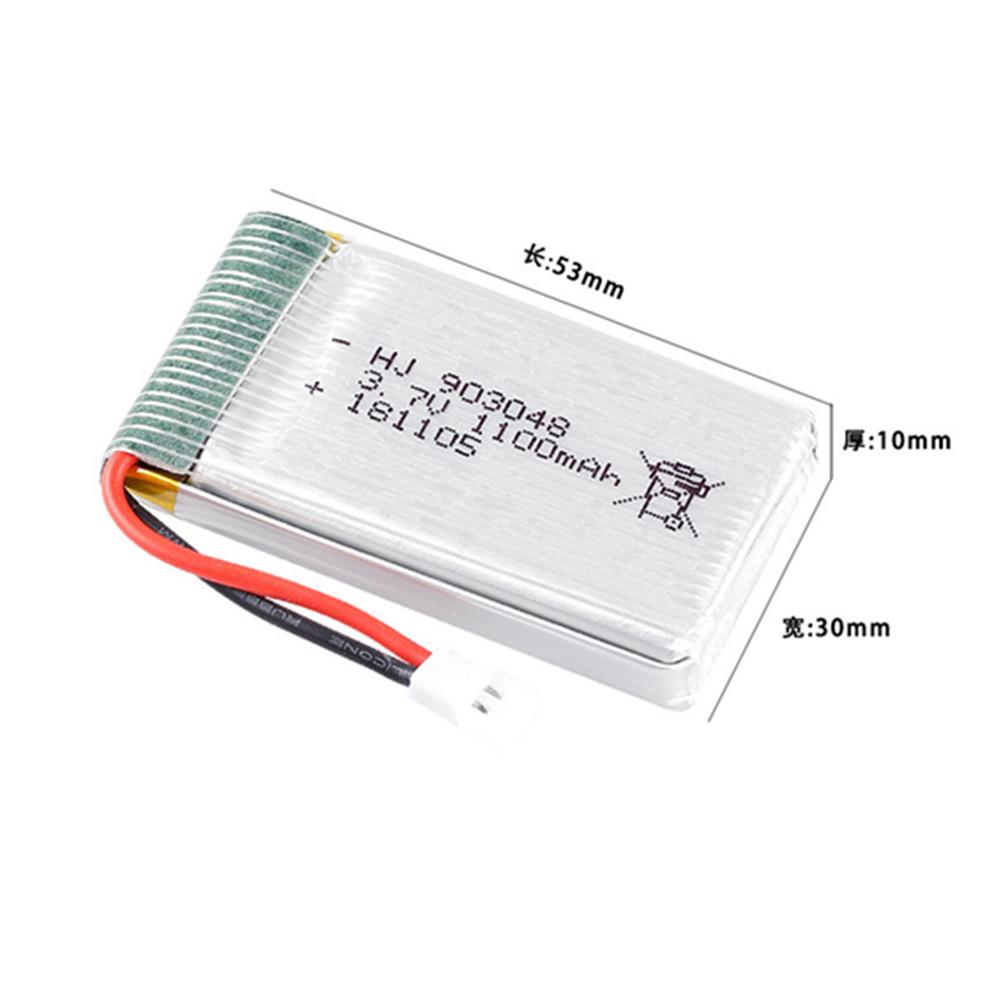 Изображение товара: Литий-полимерная батарея 3,7 В 1100 мАч 25c для Syma X5C X5SC X5SW T04 F28 859B, батареи для вертолета с дистанционным управлением, литий-полимерная батарея 3,7 В 903048