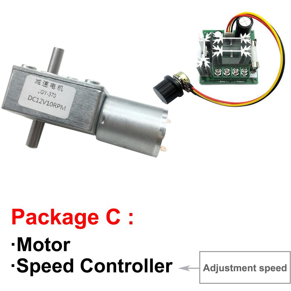Изображение товара: Двухвальный электродвигатель постоянного тока червячный мотор 6 в 12 В 24 В от 6 до 150 об/мин с высоким крутящим моментом самоблокирующийся Регулируемая скорость Реверсивный