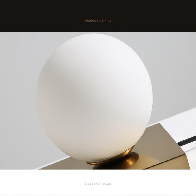Изображение товара: Современная настольная лампа LukLoy, креативный простой стеклянный круглый шар, настольная лампа для спальни, прикроватная золотистая металлическая настольная лампа в скандинавском стиле