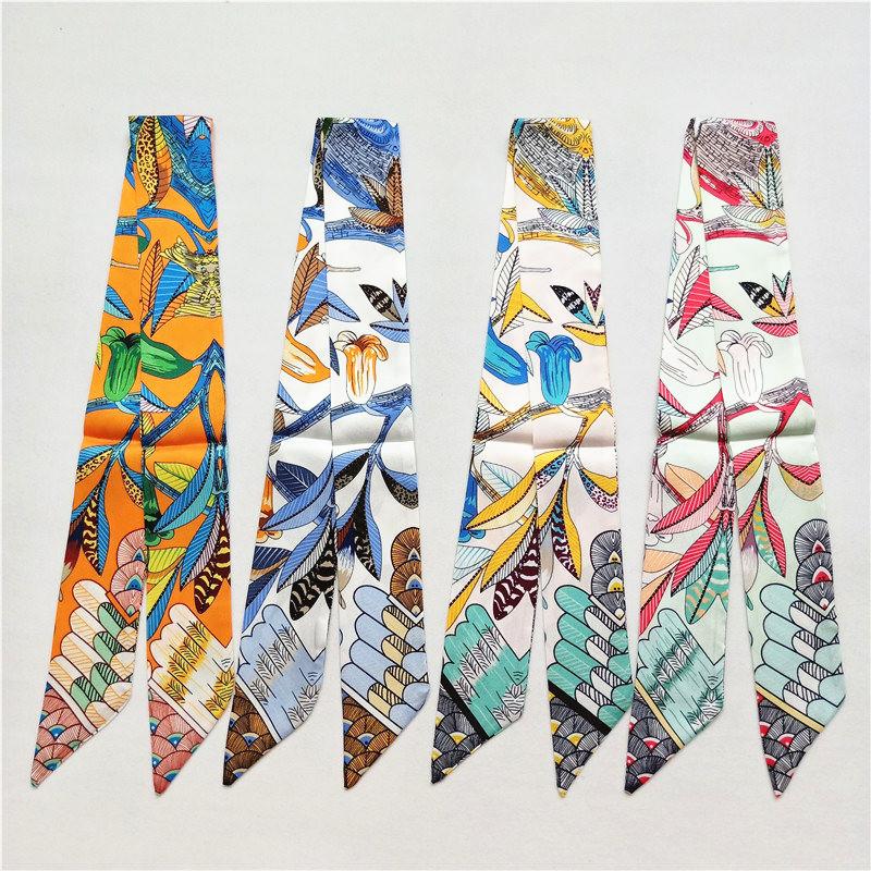Изображение товара: 2021 дизайнерский бренд Hummingbird, шелковый шарф, женский шарф для волос, модный шейный платок, обтягивающие шарфы для женщин, Сумка с лентами, Женский Галстук