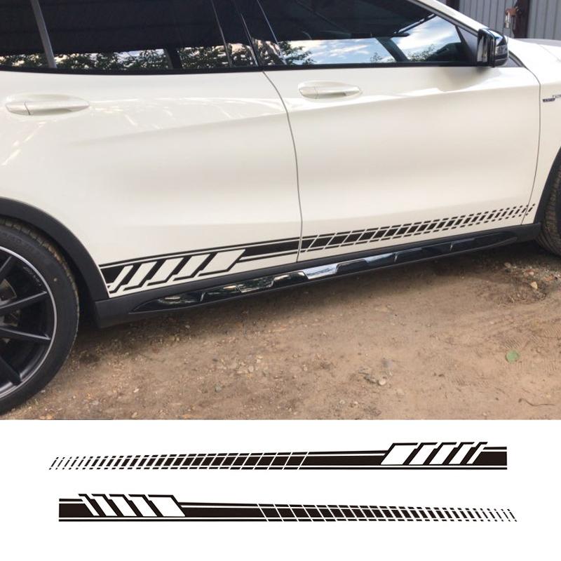 Изображение товара: Автостайлинг 2 шт., автомобильная наклейка, боковая юбка, наклейка, гирлянда кузова для Mercedes Benz W205 Coupe C Class C63 AMG, наклейка s