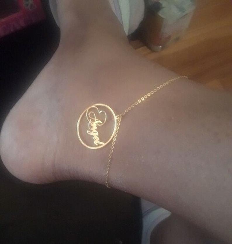 Изображение товара: Женский браслет на щиколотке, Круглый браслет, золотая цепочка на ногу, очаровательные круглые сандалии