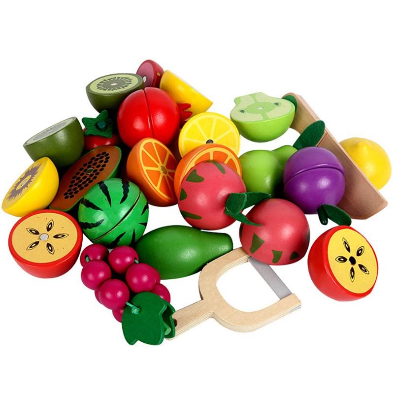Изображение товара: Детские деревянные магнитные фрукты и овощи, детские игрушки для дома и кухни
