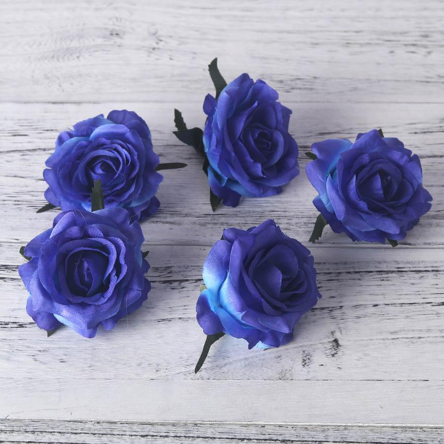 Изображение товара: Шелковая Цветочная головка искусственных цветов с большой розой, 5 шт., аксессуары для украшения дома, свадьбы