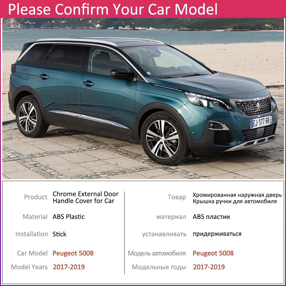 Изображение товара: Для Peugeot 5008 MK2 2017 ~ 2019 Роскошная хромированная крышка для внешней дверной ручки автомобильные аксессуары наклейки Набор отделки 2-го поколения 2018