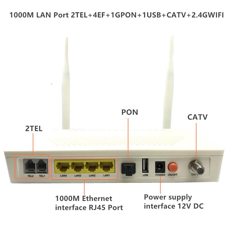 Изображение товара: Оптоволоконный регулятор модуляции Wi-Fi GPON/2,5G FTTO светильник Cat, один 1000M LAN порт 2TEL + 4EF + 1gpon + 1USB + CATV + 2,4G WIFI OLT