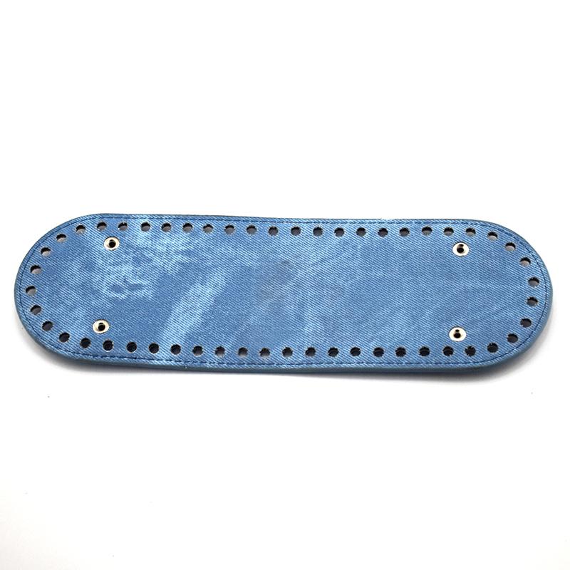 Изображение товара: 26x8 см овальное дно из джинсовой ткани для вязания, сумка из искусственной кожи, аксессуары ручной работы «сделай сам», женская сумка с длинным низом, качественная кожа Kzbt012