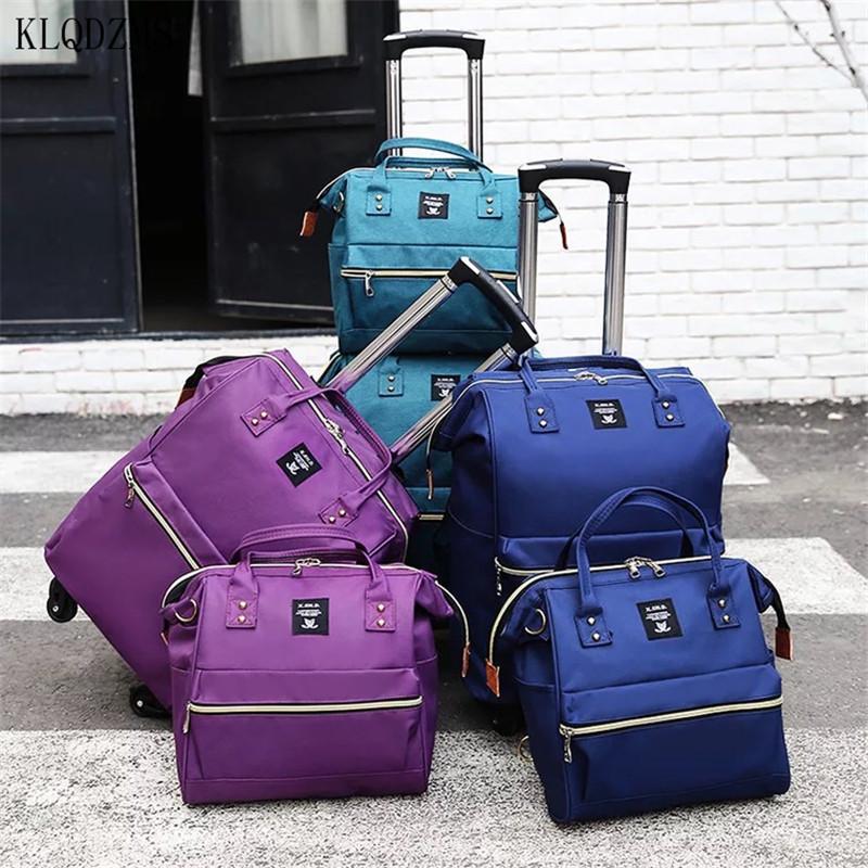 Изображение товара: KLQDZMS женский модный комплект багажа, чемодан на колесиках, дорожный костюм, чехол, сумка, повседневный Чехол, дорожная сумка, чемодан на колесиках