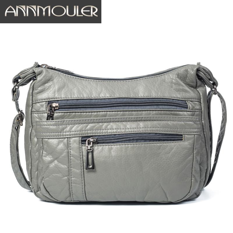 Изображение товара: Annmouler, дизайнерская женская сумка через плечо, мягкая, сумка через плечо из искусственной кожи, хорошего качества, сумка-мессенджер, небольшой кошелек, женские сумки