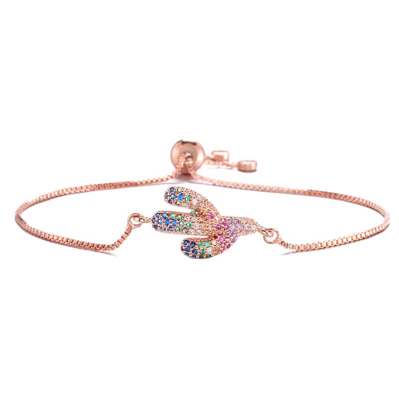 Изображение товара: Новинка, роскошный красочный браслет AAA +, модный браслет с подвесками в виде кактуса для женщин и девушек, оптовая продажа