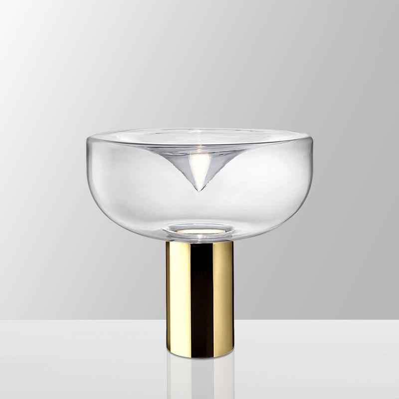 Изображение товара: Современная оригинальная стеклянная настольная лампа для гостиной, прикроватная лампа для спальни, лаконичная настольная лампа для Кабинета