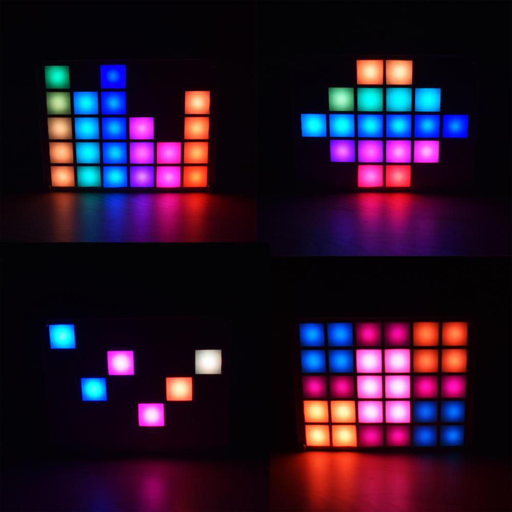 Изображение товара: DIY Многофункциональный светодиодный крутой музыкальный спектр RGB цветная палитра часы набор для самостоятельной сборки светодиодный комплект