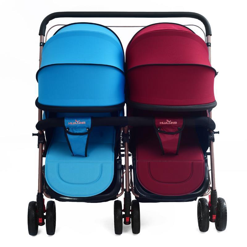Изображение товара: 0633 двойная коляска, двойная коляска, может сидеть, складывающаяся, реверсивная, двойная, для новорожденных, коляска, двойная, для близнецов