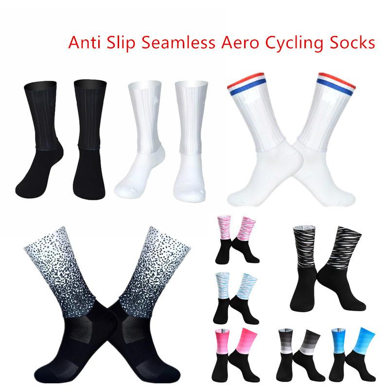 Изображение товара: Новые летние дышащие носки для велоспорта, мужские и женские Противоскользящие силиконовые бесшовные носки Aero, износостойкие носки для дорожного велосипеда, Ciclismo