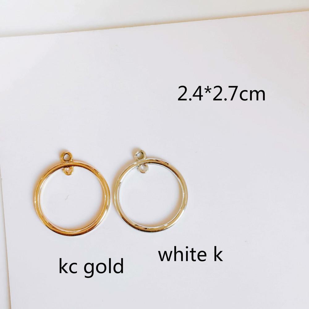 Изображение товара: KC Gold Color Plated Round Star Triangle Eardrop Earrings Accessories Pendant Jewelry Component Diy Handmade Material 6pcs