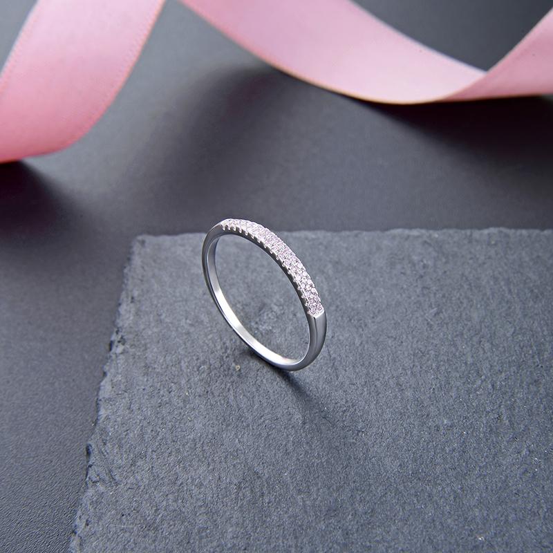 Изображение товара: Благородное чистое кольцо из стерлингового серебра 925 пробы, Ювелирное кольцо, юбилейное кольцо, стразы, кубический цирконий, ювелирные изделия, стильные кольца для женщин и девушек