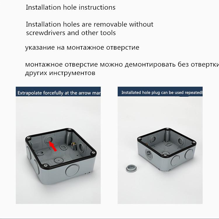 Изображение товара: Водонепроницаемая наружная настенная розетка IP66, стандарт ЕС, 16 А, с двумя USB-портами для зарядки, выход 2,4 А