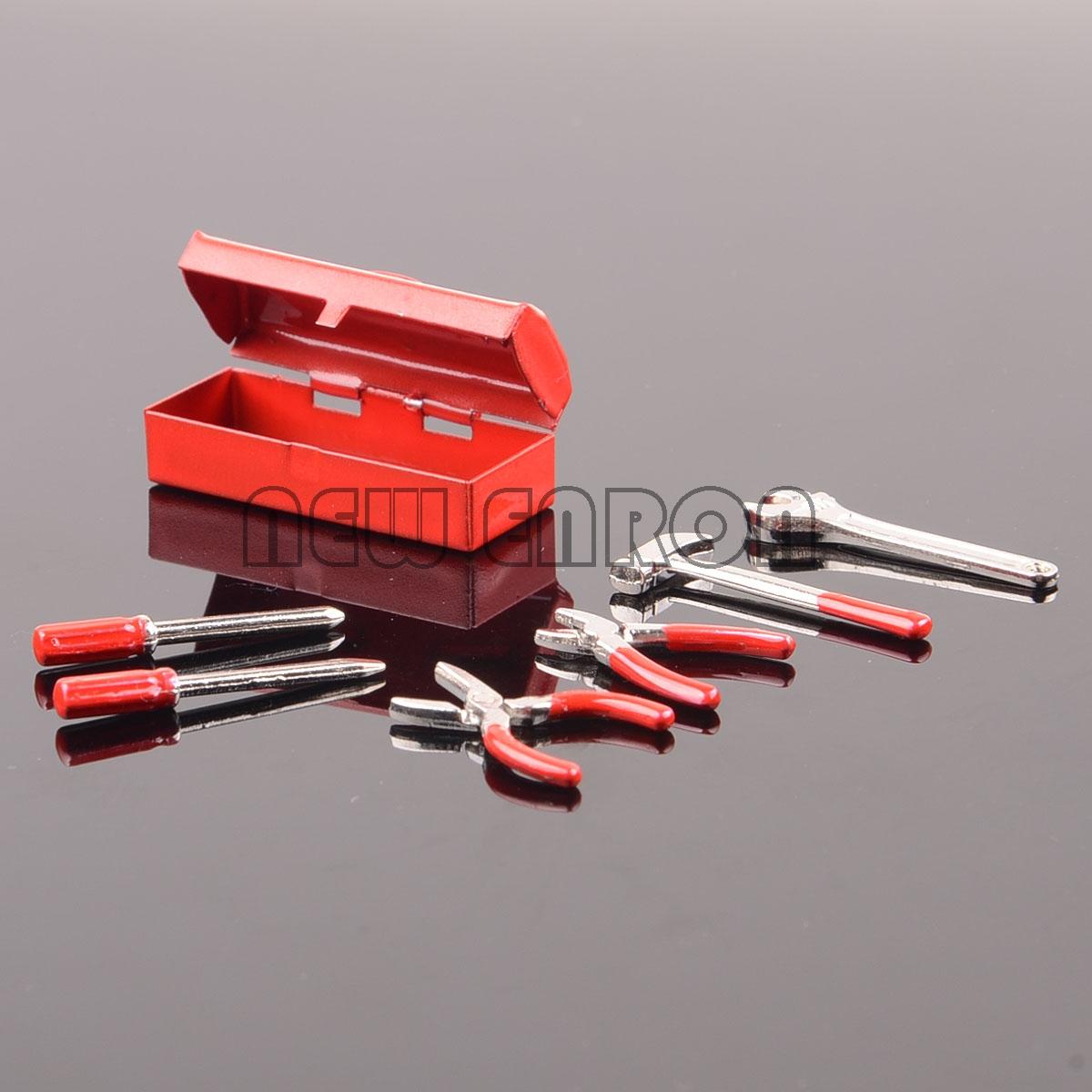 Изображение товара: Новый красный гаечный ключ ENRON, молоток, отвертка, ящик для инструментов для RC 1:10 SCX10 CC01 AX10 Rock Crawler