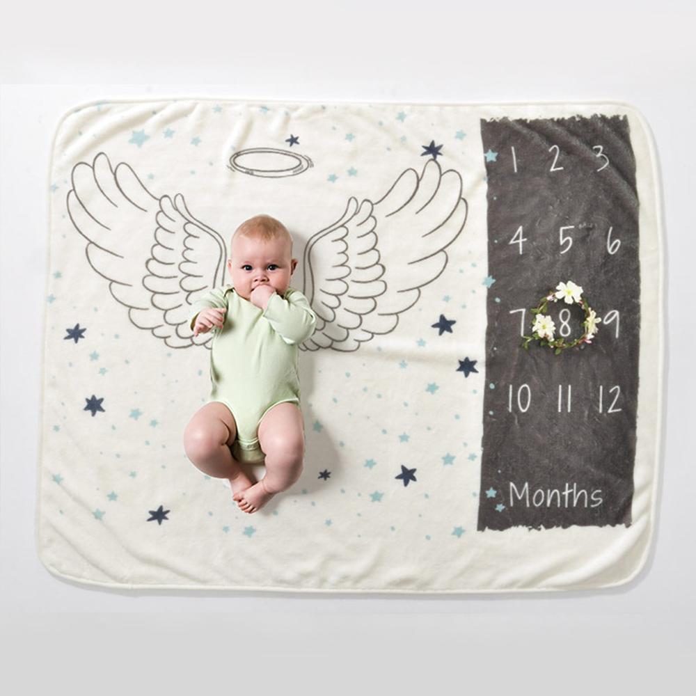 Изображение товара: Детское одеяло, мягкое фланелевое одеяло для новорожденных, 12 месяцев, одеяла для новорожденных, фотореквизит, фон, детское одеяло, детское одеяло