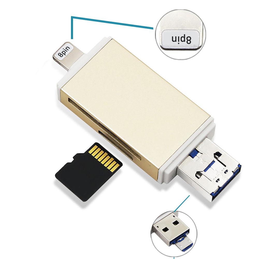 Изображение товара: Dr.Memory 3 in 1 Multi - Function Card Reader For Iphone\pc\Android 128GB Otg Usb TF Card Readermicro Usb Sd Card Card Reader