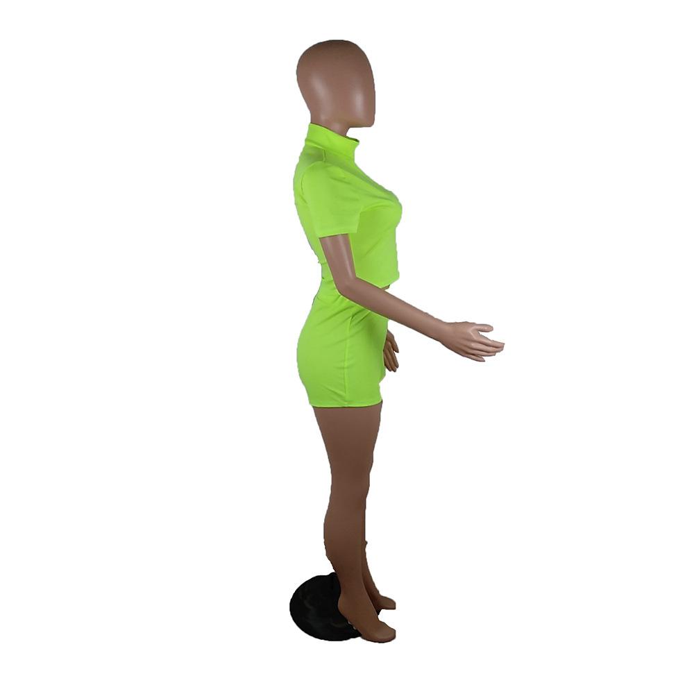Изображение товара: Женский спортивный костюм BKLD, повседневный костюм из двух предметов, короткий топ с коротким рукавом и шорты, лето 2019
