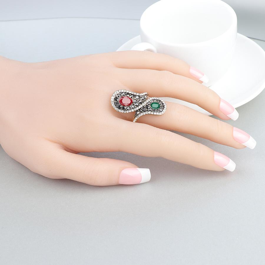 Изображение товара: Wbmqda винтажное Бохо кольцо с большими крыльями золотые кольца под старину для женщин модное эффектное индейский Кристалл ювелирные изделия 2019 Новинка