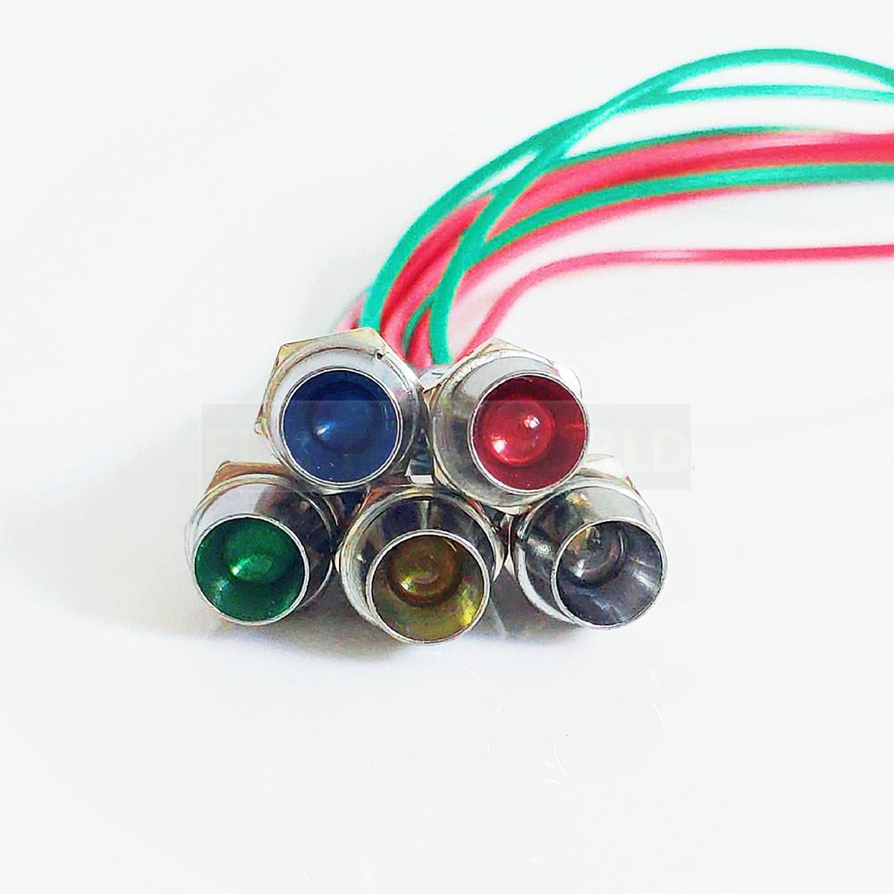 Изображение товара: Светодиодный металлисветильник индикатор 8 мм s с свинцовым проводом, сигнальная лампа, светодиодная индикация, мини-индикатор, водонепроницаемая сигнальная лампа