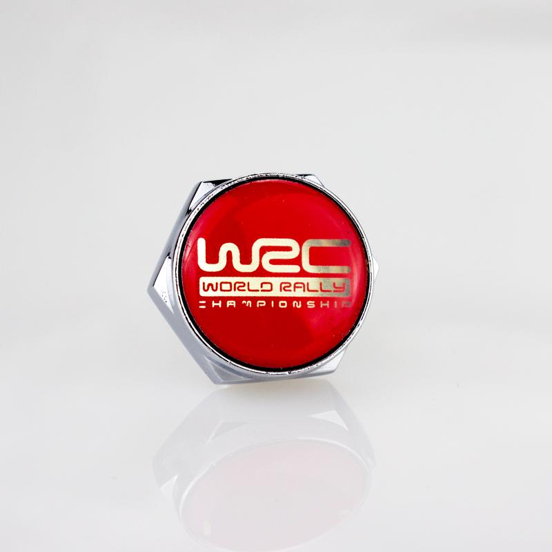 Изображение товара: 4 шт. автомобильные наклейки WRC логотип Автомобильный номерной знак Болты с прокладкой для Volkswagen стильный металлический сплав автомобильный Стайлинг аксессуар mugen