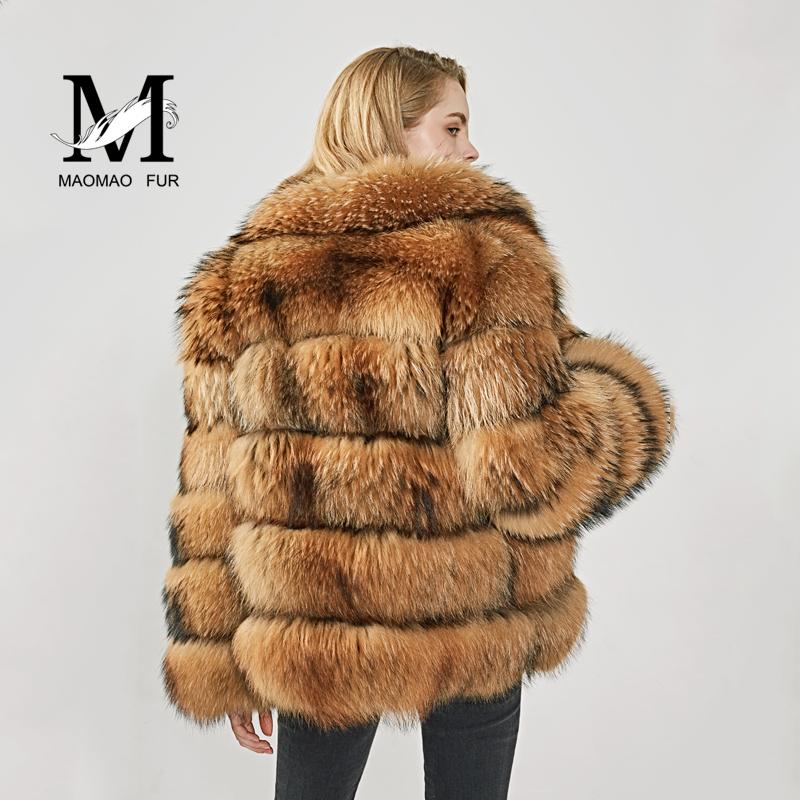 Изображение товара: MAOMAOFUR пальто из натурального меха енота высокое качество женская зимняя теплая куртка натуральный енот цвет пальто 100% натуральная Меховая куртка