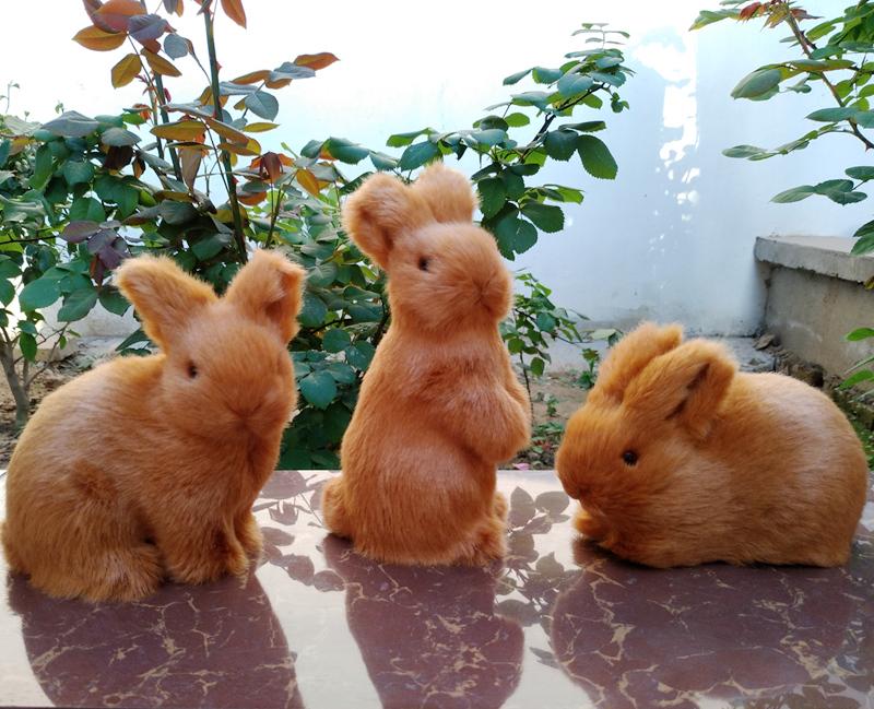 Изображение товара: Имитация кролика фигурки сада украшения для дома коричневые кролики Миниатюрные модели животных