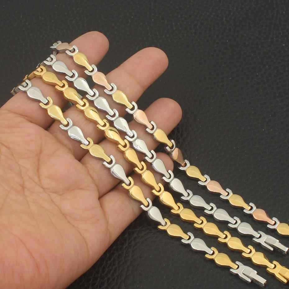 Изображение товара: Новые Ювелирные наборы из нержавеющей стали в винтажном стиле Серебряный браслет + ожерелье набор для женщин Горячая Распродажа SFKZATDC