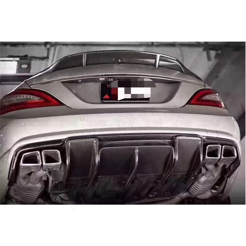 Изображение товара: Задний спойлер для губ из углеродного волокна класса CLS для Mercedes Benz W218 CLS63 бампер AMG 2011-2013 противоскользящая пластина бампера