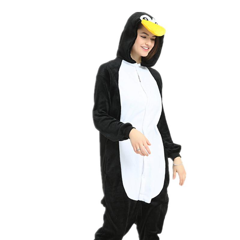 Изображение товара: Взрослая Пижама женская Фланелевая Пижама унисекс с милым пингвином мультяшная Пижама для животных комплект с капюшоном пижамы кигуруми