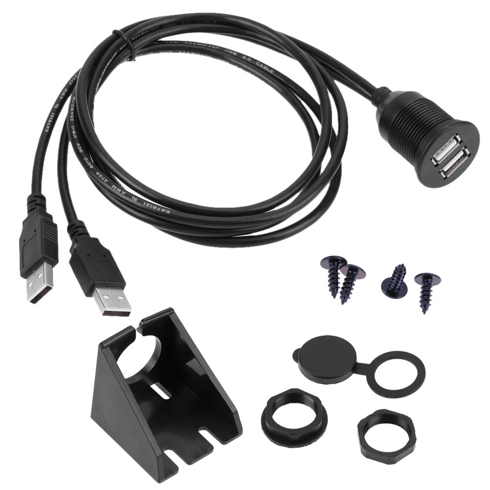 Изображение товара: Автомобильный Удлинительный кабель VODOOL, с двумя USB-портами, 2,0/3,5 мм