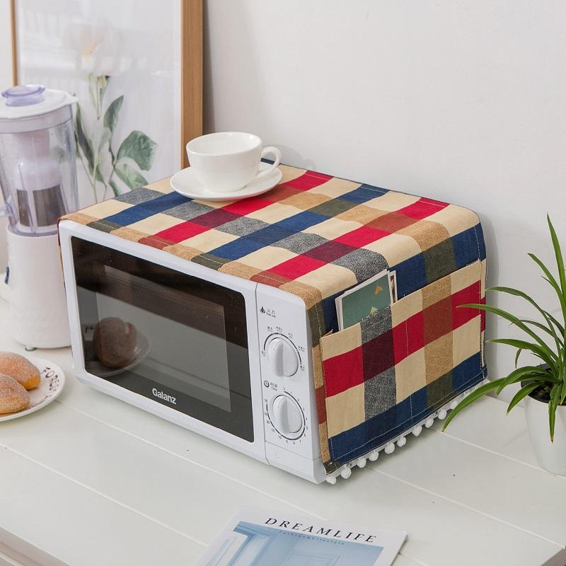 Изображение товара: Чехол для стиральной машины с роликами для микроволновой печи, новые пыленепроницаемые чехлы в сельском стиле, многофункциональная сумка для хранения