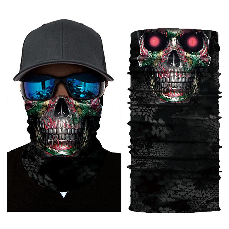 Изображение товара: Бесшовная Балаклава 3D, волшебный шарф, маска для шеи, маска для лица, призрак, череп, скелет, головная повязка, бандана, головной убор, бандана, Мужская велосипедная