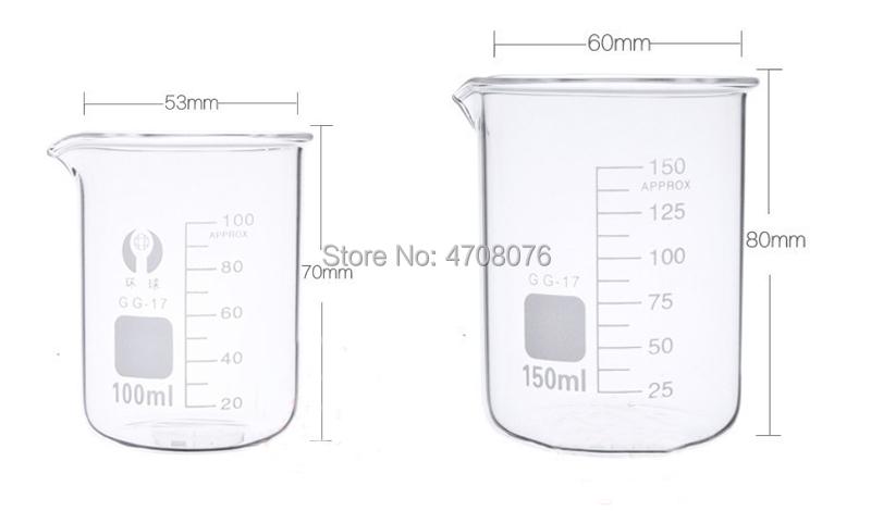Изображение товара: Лабораторная Посуда Pyrex, стакан из боросиликатного стекла, с плоским дном, утолщенный носик, 12 шт./компл., 100 мл
