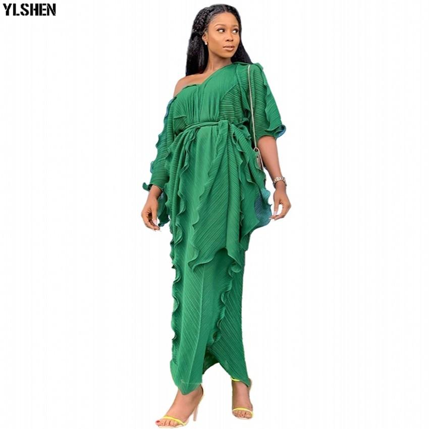 Изображение товара: Размера плюс длинные африканские платья для женщин, Дашики, модная Свободная юбка с оборкой, высококачественная ткань, Африканское платье, одежда
