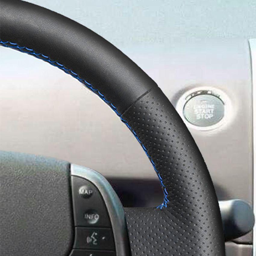 Изображение товара: Черный чехол на руль из искусственной кожи, прошитый вручную, для Toyota Prius 20(XW20) 2004 2005 2006 2007 2008 2009