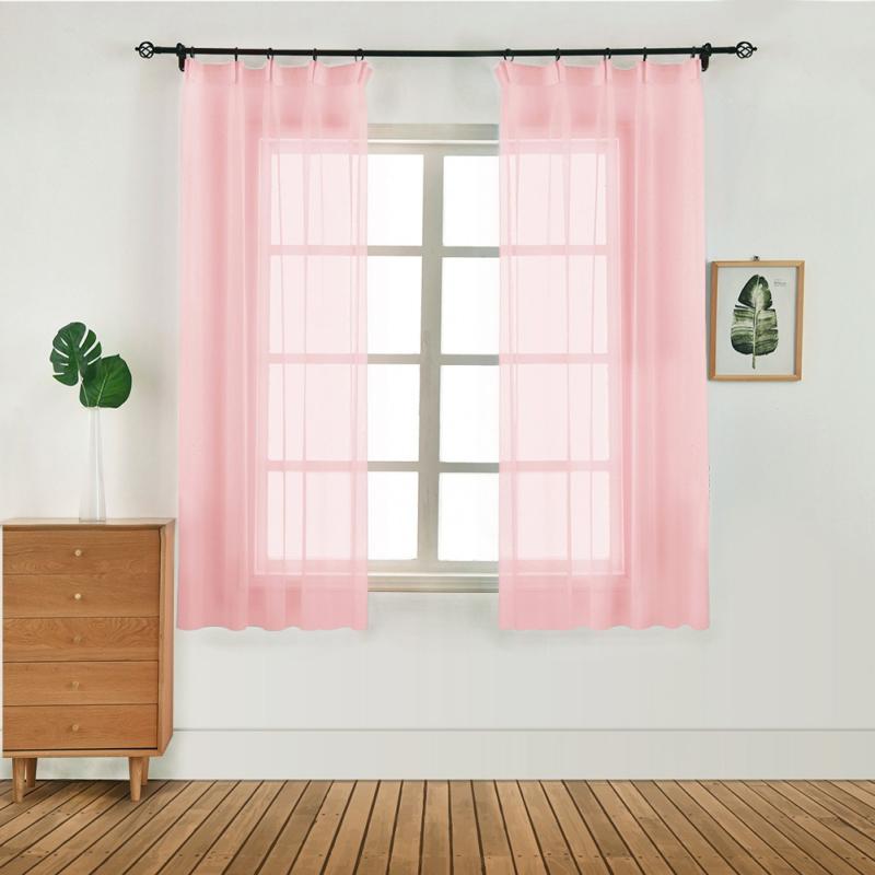 Изображение товара: Colorful 1 Pair Modern Window Tulle Blackout Curtains Panel Voile Curtains for Living Room 100x130cm Cafe Home Kitchen Curtains