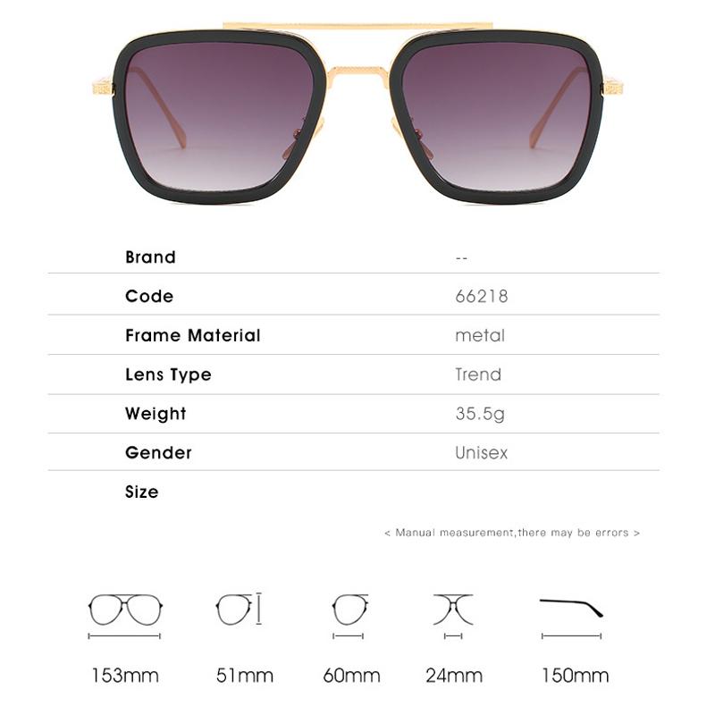 Изображение товара: Роскошные модные Тони Старк Железный человек 3 Солнцезащитные очки Мужские квадратные бренд дизайн пилот, солнцезащитные очки, Ретро стиль, мужская UV400, для вождения, изумляют взгляд