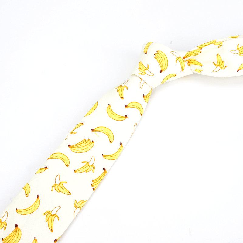 Изображение товара: Галстук мужской, Повседневный, узкий, с принтом дерева, банан, груша, 2019