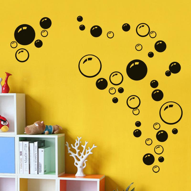 Изображение товара: Водостойкие цветные круглые наклейки для украшения ванной комнаты, украшения детской комнаты, настенные наклейки, Декор, Настенные обои, Органайзер