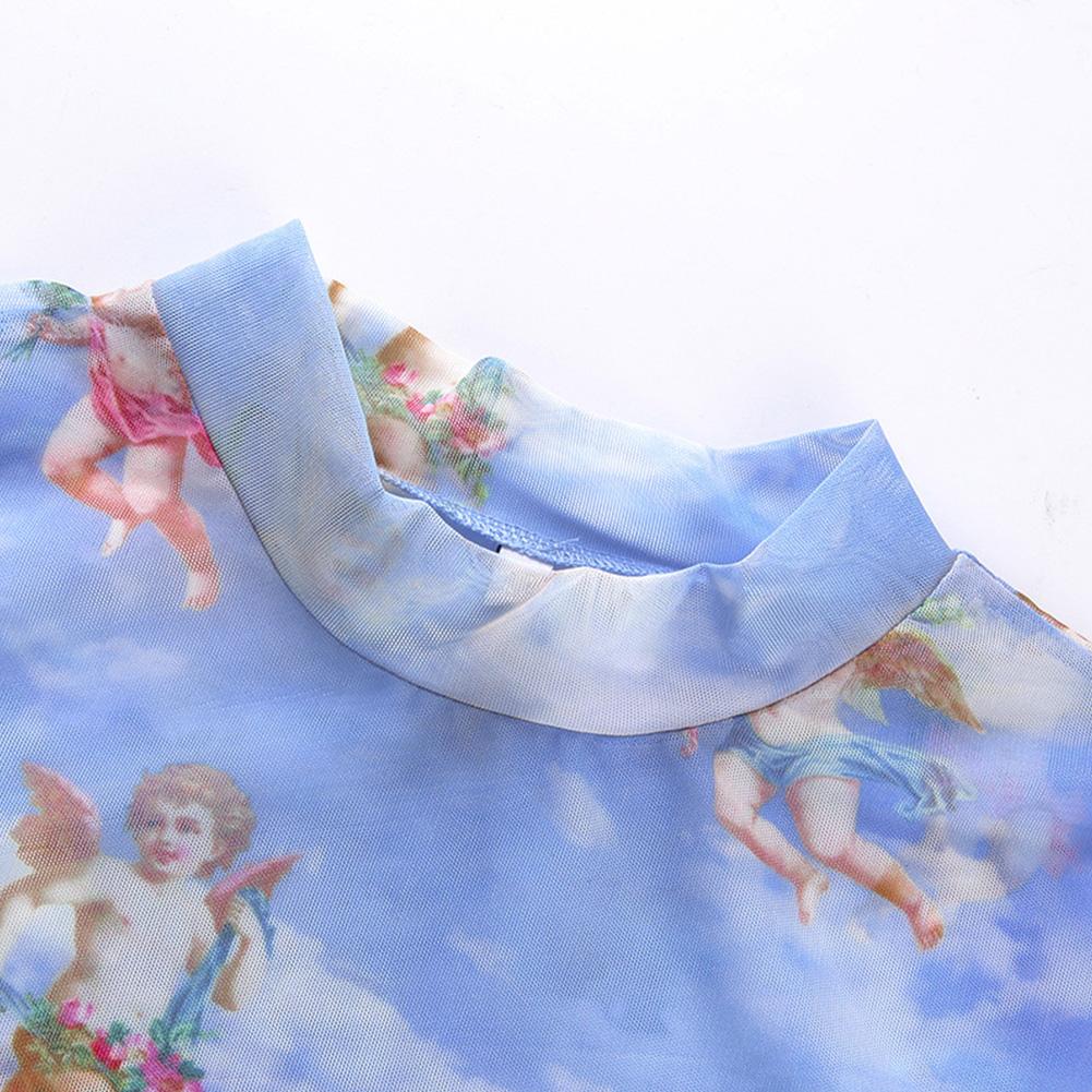 Изображение товара: Повседневные женские топы, футболка, летняя облегающая Сексуальная сетчатая Прозрачная Футболка с круглым вырезом и коротким рукавом, модный подарок