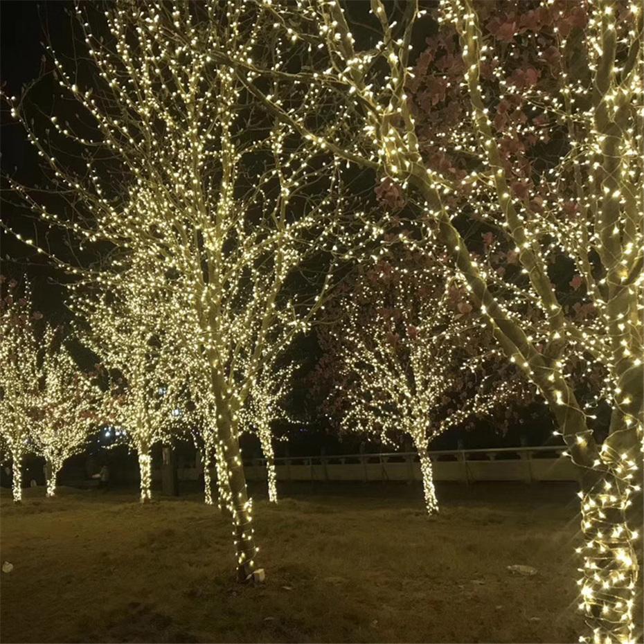 Изображение товара: Наружные гирлянды 20 м 40 м 50 м 70 м уличная гирлянда светодиодное рождественское освещение вилка европейского стандарта Icicle Lights для новогодних садовых декоров