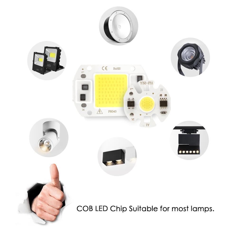 Изображение товара: Светодиодный COB-чип Smart IC, встроенная модель Y32, точечный светильник 110 В, 220 В, без драйвера, самодельный светильник 10 Вт, 50 Вт, 70 Вт, 100 Вт, 150 Вт, прожекторная лампа