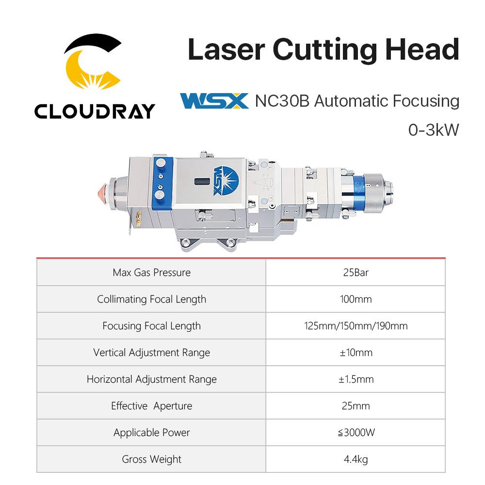 Изображение товара: Лазерная режущая головка Cloudray WSX 0-3 кВт NC30B, автоматическая фокусировка, высокая мощность, QBH 3000 Вт для резки металла