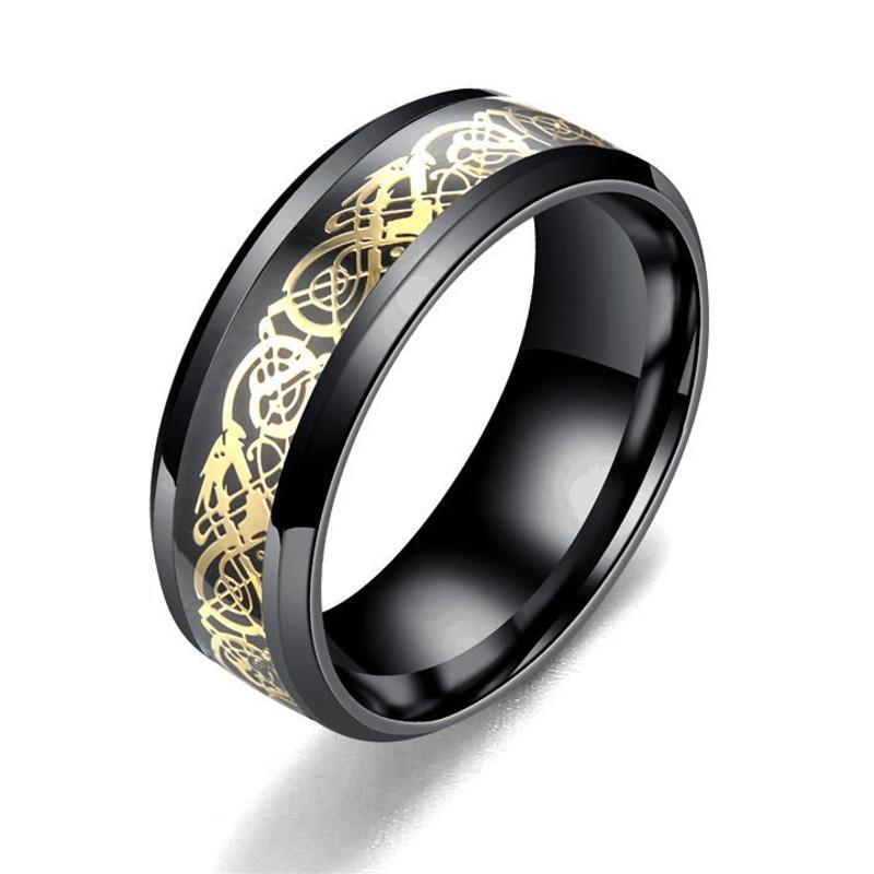 Изображение товара: Кольца из титановой стали для мужчин и женщин, модные ювелирные изделия в форме дракона с зернистой поверхностью, 6 цветов