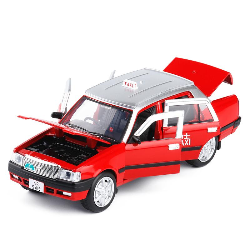 Изображение товара: Горячая продажа 1:32 Гонконг такси цинковый сплав модель, моделирование детский звук и свет оттяните назад Модель такси игрушки, бесплатная доставка